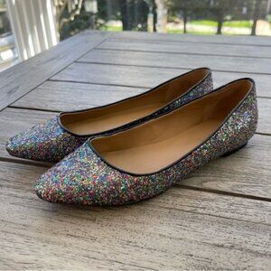 Talbots Edison Confetti Glitter Loafer Flats Womens